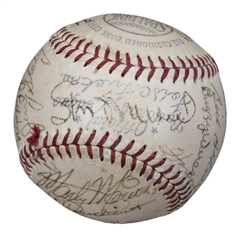1948 St. Louis Cardinals Team Signed ONL Frick Baseball With 27 Signatures Including Musial, Slaughter & Schoendienst (Beckett)